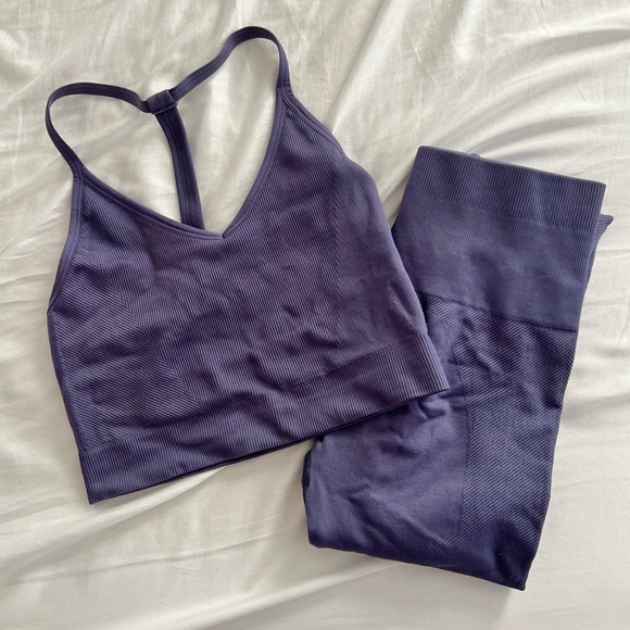 Cute Purple Spirtual Gangster Yoga Tank Leggings Set XS/S - Picture 2 of 3